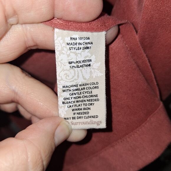 Soft Surroundings Women's Large Faux Suede Vest Lagenlook Layered Coral Festival - Picture 4 of 5